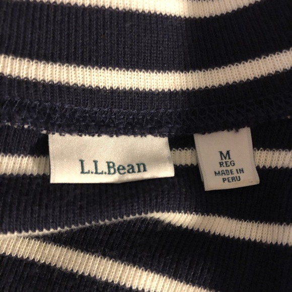 L.L. Bean dark Navy/White Striped sweater - Picture 3 of 5